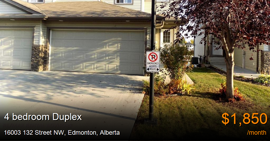 16003 132 street nw, edmonton Duplex for Rent