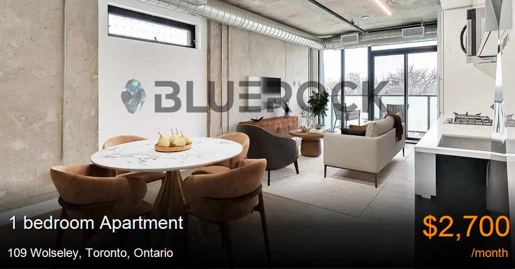 109 wolseley, toronto Apartment for Rent
