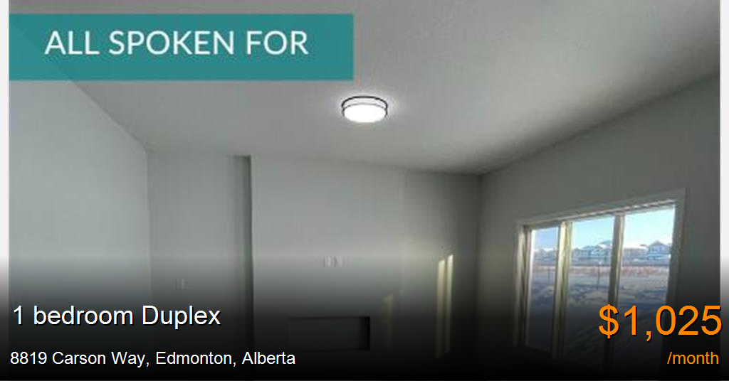 8819 carson way, edmonton Duplex for Rent