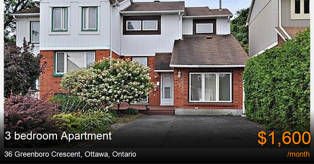 36 greenboro crescent, ottawa Apartment for Rent