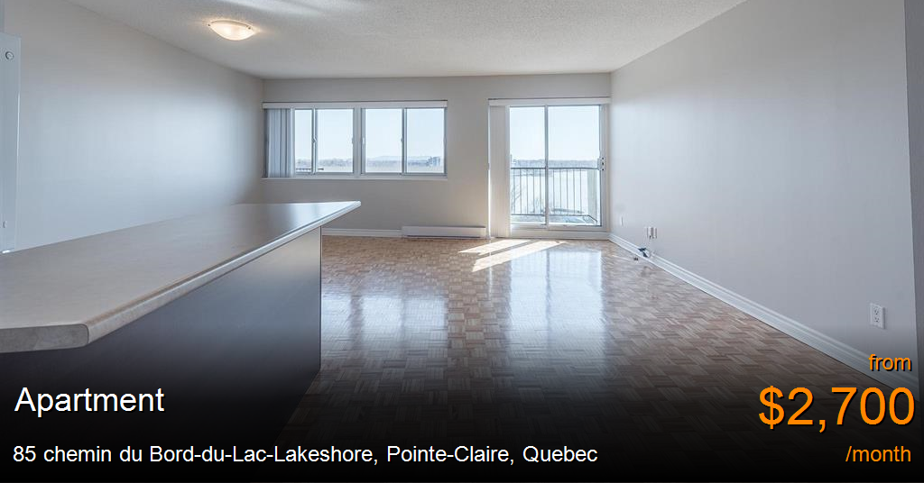 85 chemin du borddulaclakeshore, pointeclaire Apartment for Rent