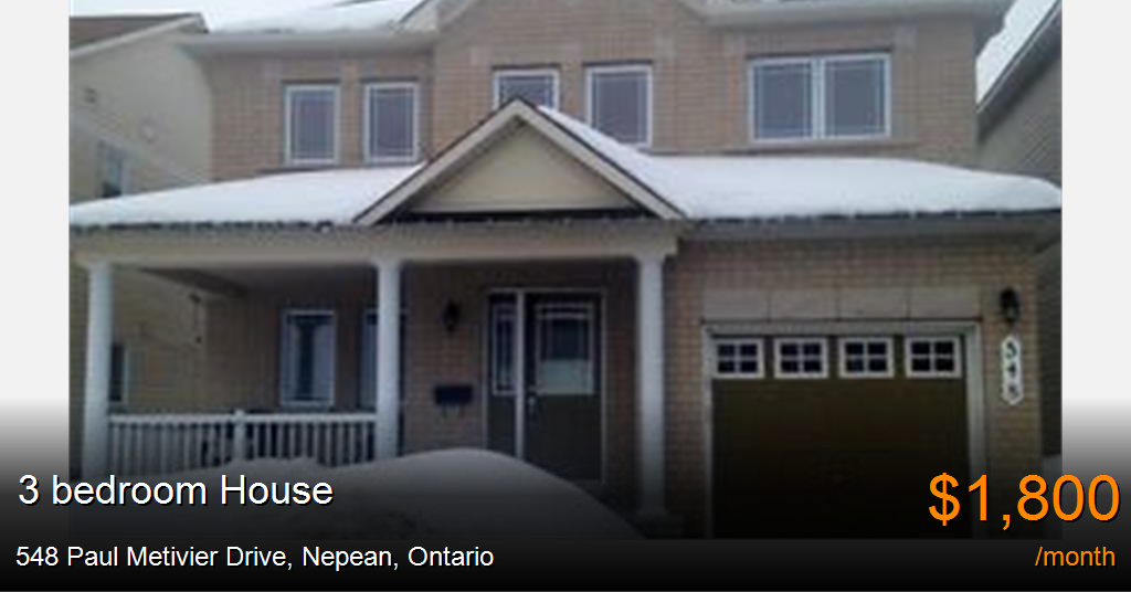 548 paul metivier drive, nepean House for Rent