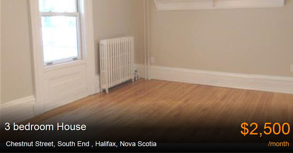 chestnut street, south end, halifax House for Rent