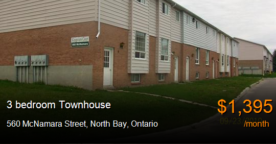 560 McNamara Street, North Bay - Townhouse for Rent