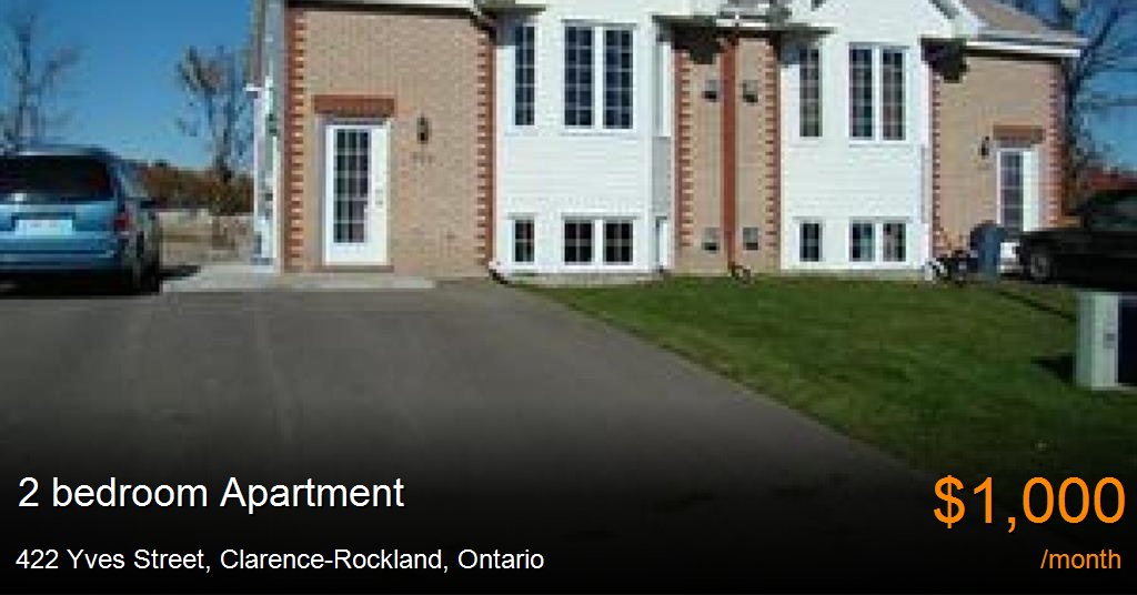 422 yves street, clarencerockland Apartment for Rent