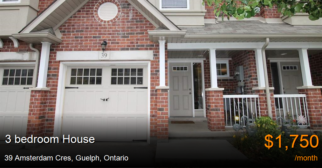 39 amsterdam cres, guelph House for Rent