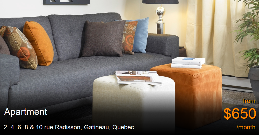 2, 4, 6, 8 & 10 rue radisson, gatineau Apartment for Rent
