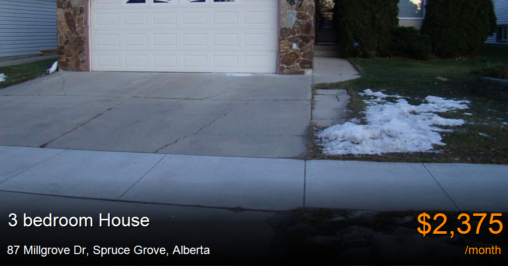 87 millgrove dr, spruce grove House for Rent