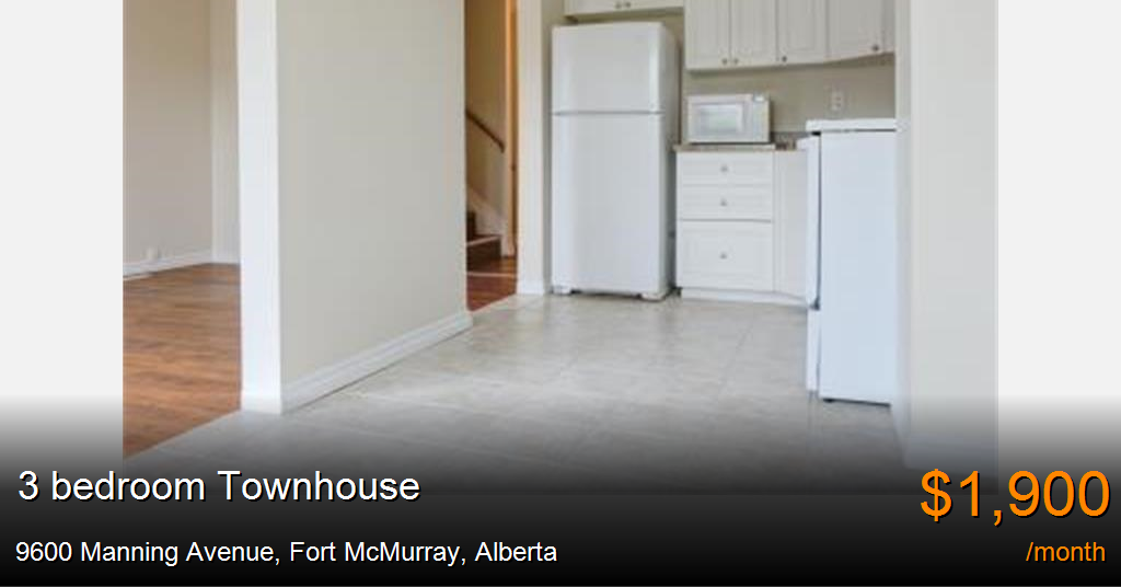 9600 Manning Avenue, Fort McMurray Townhouse for Rent B72836