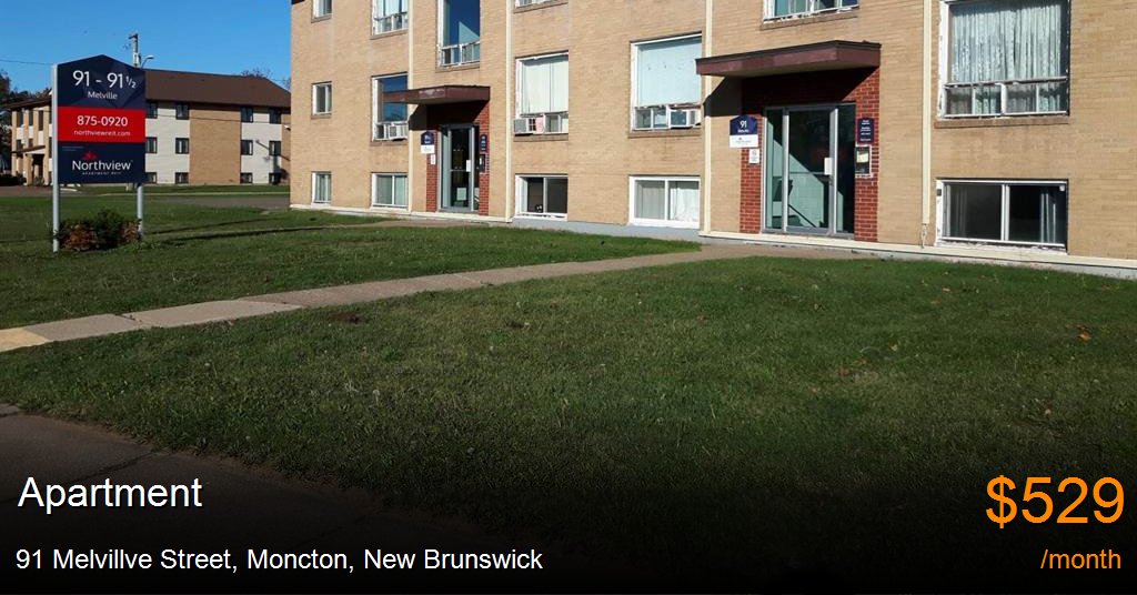 91 melvillve street, moncton Apartment for Rent