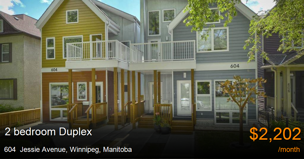 604 jessie avenue, winnipeg Duplex for Rent
