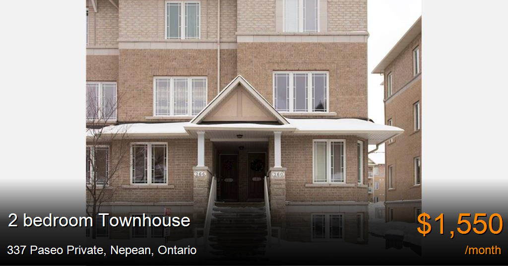 337 paseo private, nepean Townhouse for Rent