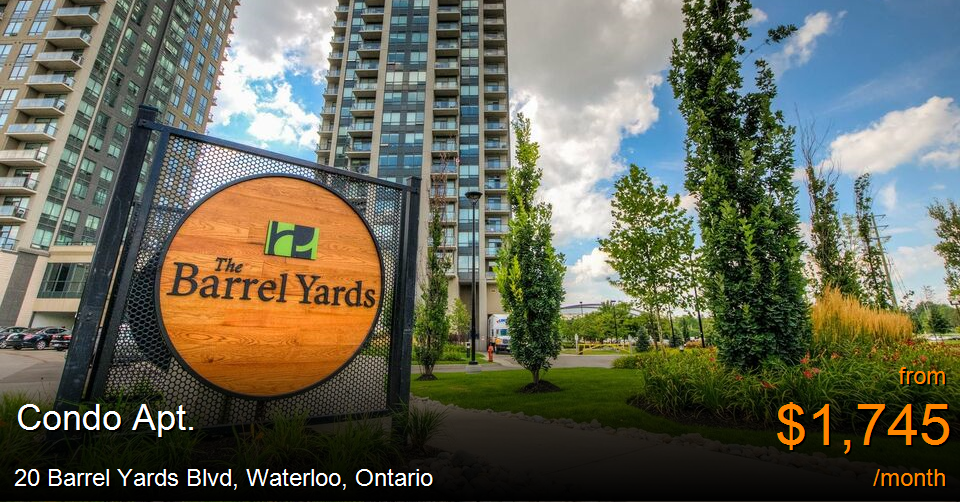 20 Barrel Yards Blvd, Waterloo Condo Apt. for Rent