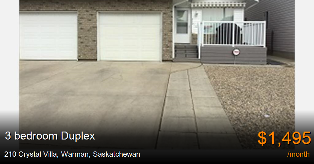 210 crystal villa, warman Duplex for Rent