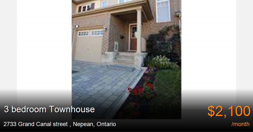 2733 grand canal street, nepean Townhouse for Rent