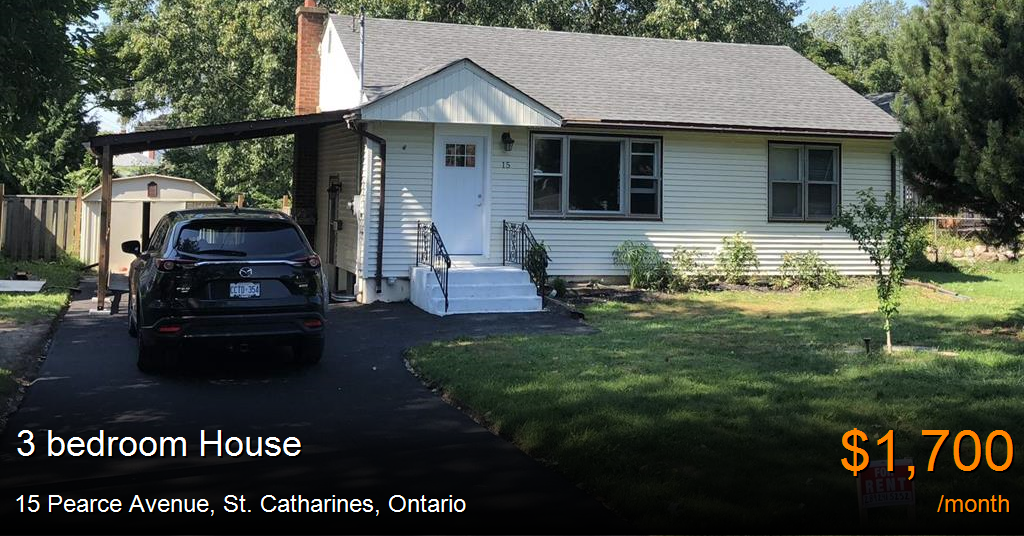 15 pearce avenue, st. catharines House for Rent