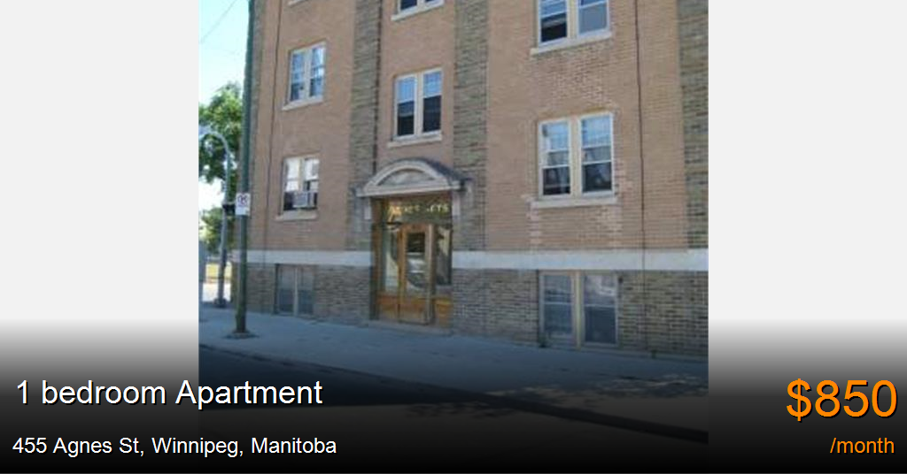 455 agnes st, winnipeg Apartment for Rent