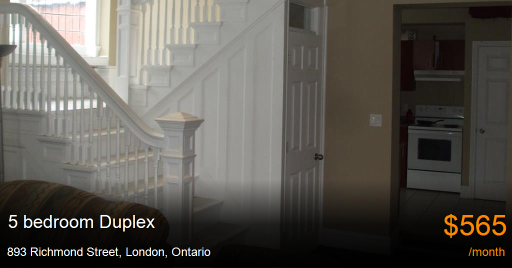 893 richmond street, london Duplex for Rent