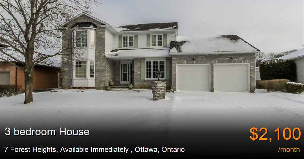 7 forest heights, available immediately, ottawa House for Rent