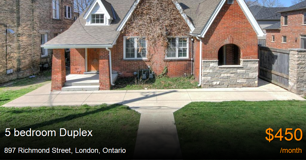 897 richmond street, london Duplex for Rent