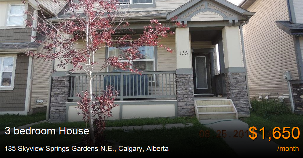 135 skyview springs gardens n.e., calgary House for Rent