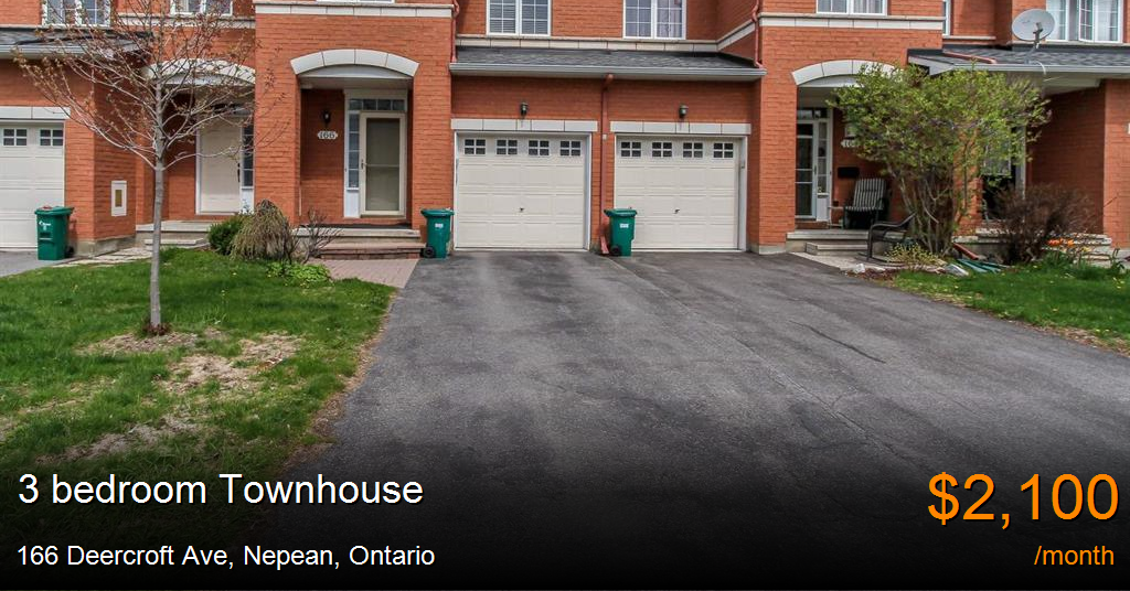 166 deercroft ave, nepean Townhouse for Rent