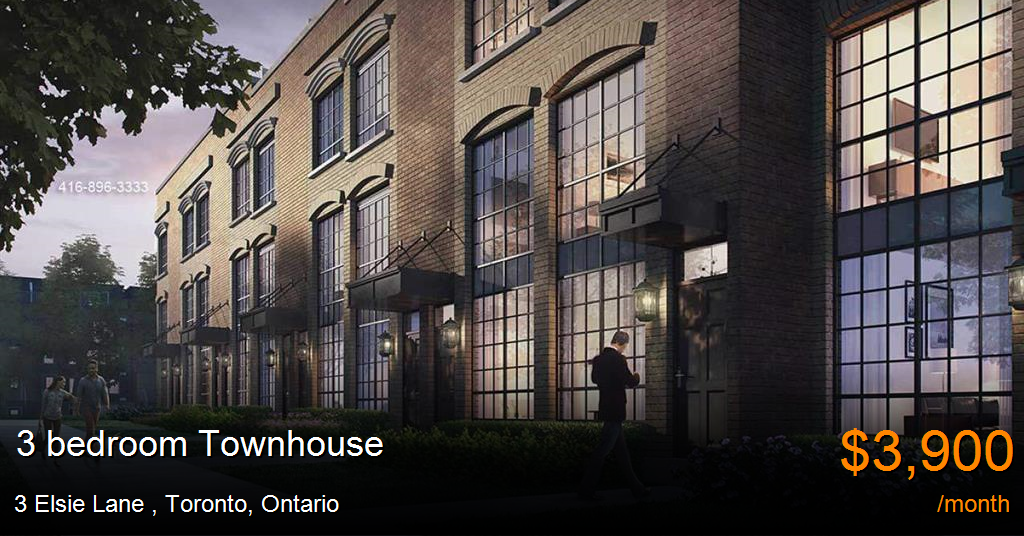3 elsie lane, toronto Townhouse for Rent