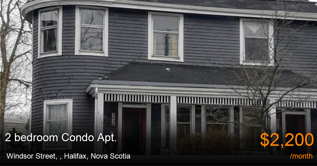 windsor street,, halifax Condo Apt. for Rent