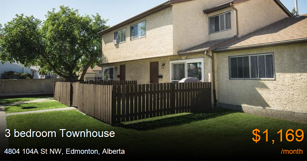 4804 104A St NW, Edmonton Townhouse for Rent