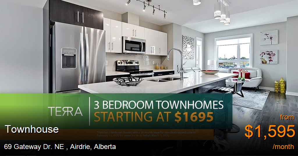 69 Gateway Dr. NE, Airdrie Townhouse for Rent