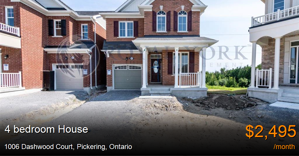 1006 dashwood court, pickering House for Rent