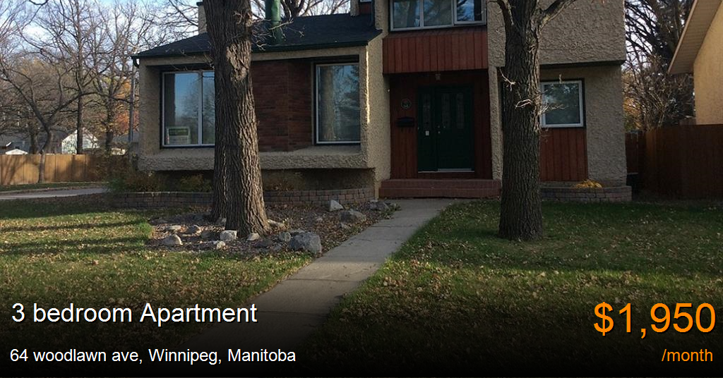 64 woodlawn ave, winnipeg Apartment for Rent