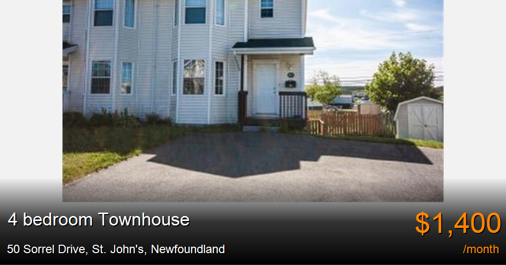 50 Sorrel Drive, St. John's Townhouse for Rent
