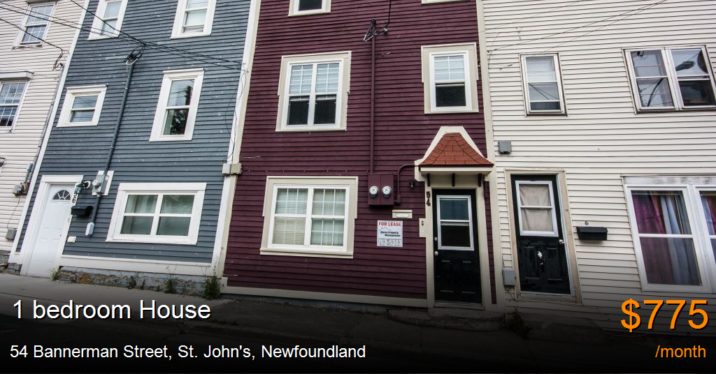 54 bannerman street, st. john's House for Rent