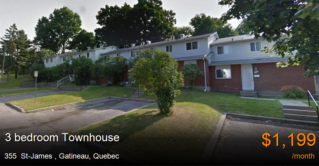 355 StJames, Gatineau Townhouse for Rent