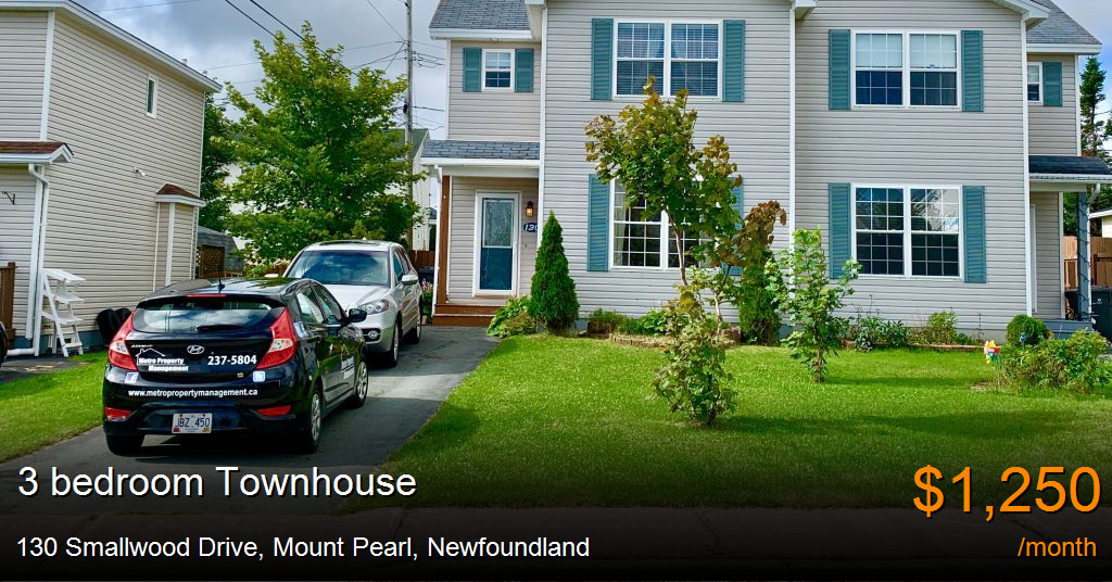 130 smallwood drive, mount pearl Townhouse for Rent