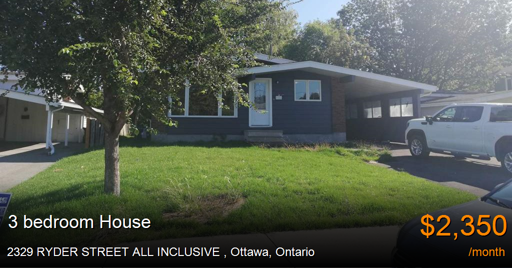 2329 ryder street all inclusive, ottawa House for Rent