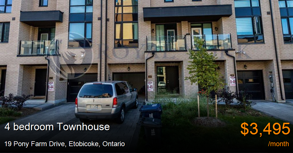 19 pony farm drive, etobicoke Townhouse for Rent