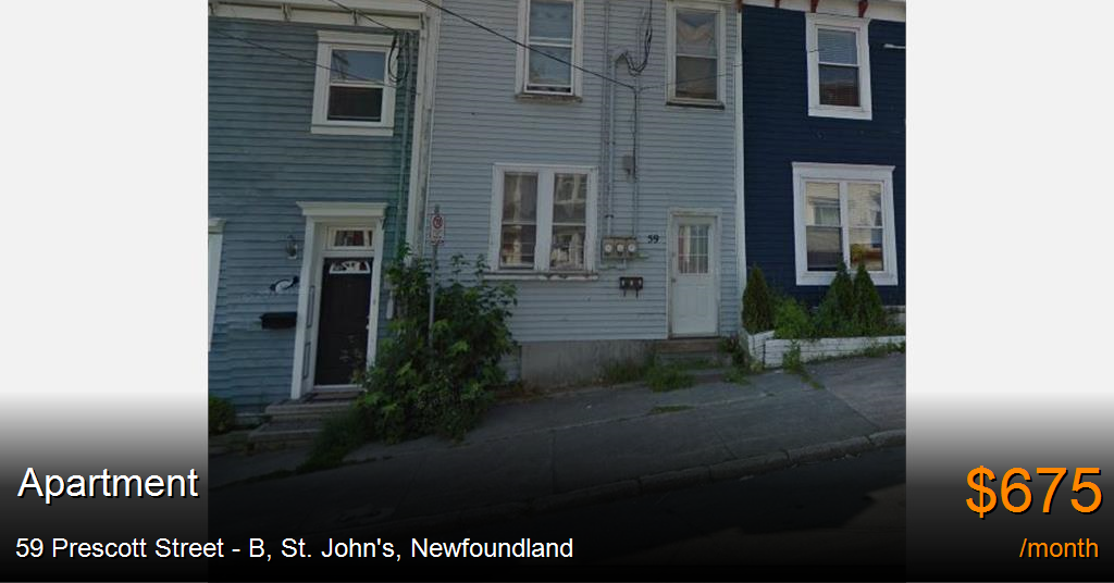 59 prescott street b, st. john's Apartment for Rent
