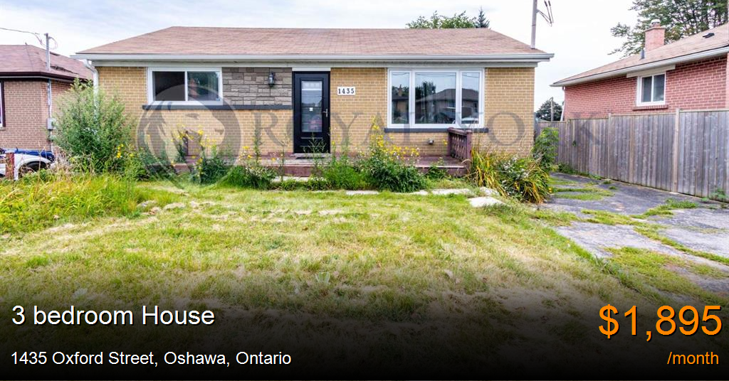 1435 oxford street, oshawa House for Rent