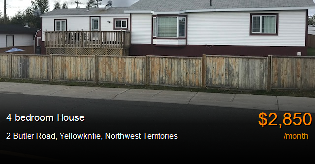 2 butler road, yellowknfie - House for Rent