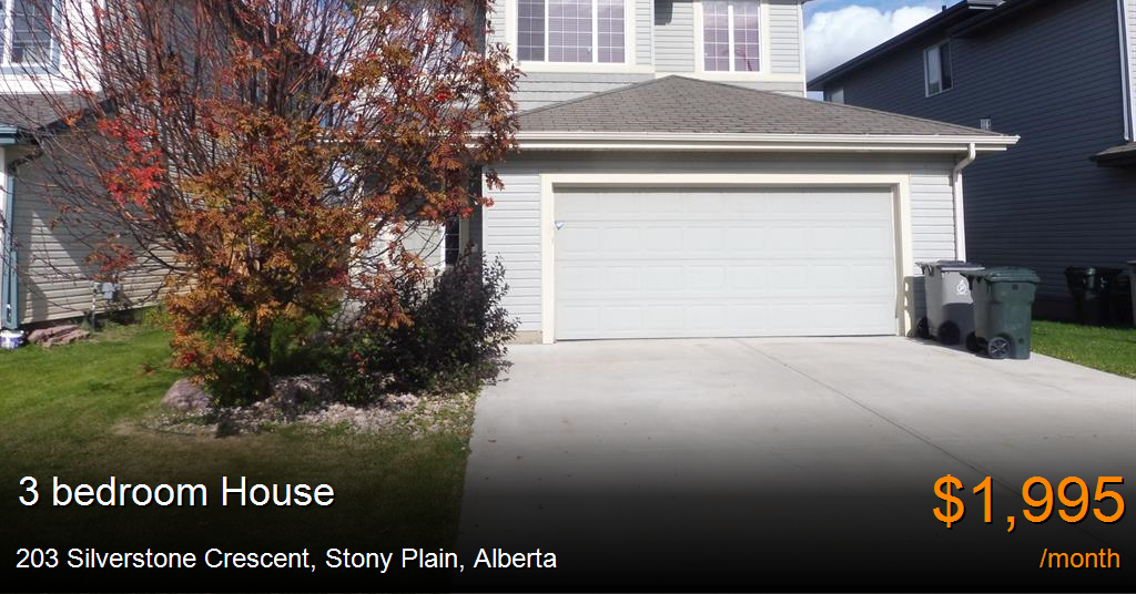 203 Silverstone Crescent, Stony Plain House for Rent