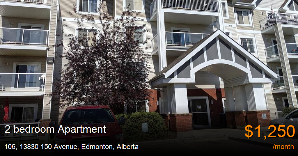 106, 13830 150 avenue, edmonton Apartment for Rent