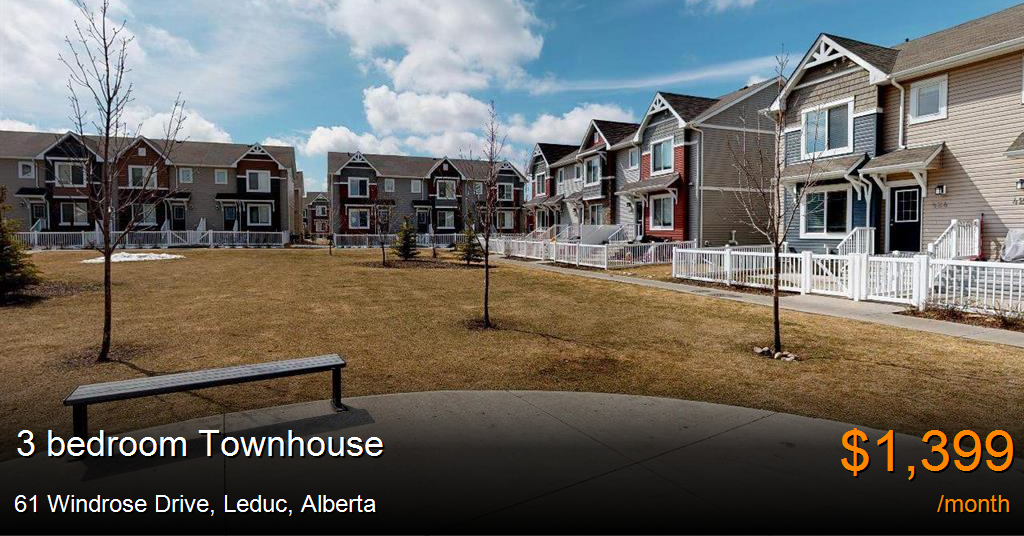 61 Windrose Drive, Leduc Townhouse for Rent
