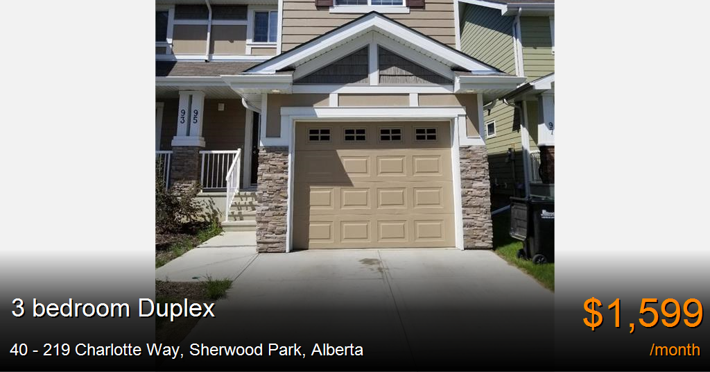 40 219 charlotte way, sherwood park Duplex for Rent