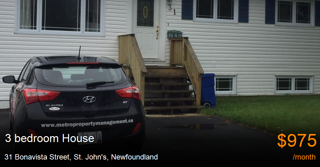 31 Bonavista Street, St. John's House for Rent