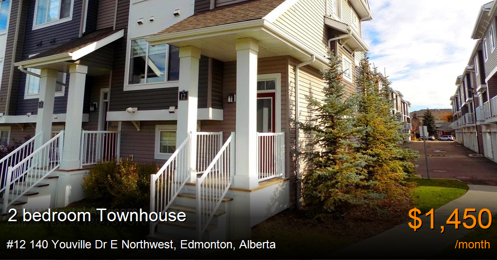 12 140 youville dr e northwest, edmonton Townhouse for Rent