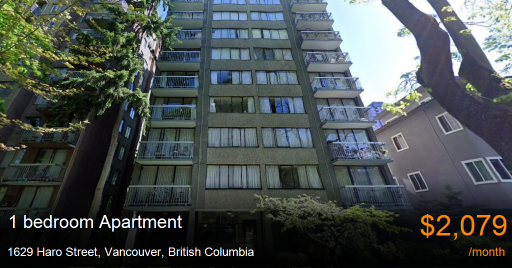 1629 Haro Street, Vancouver Apartment for Rent