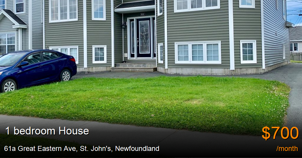61a great eastern ave, st. john's House for Rent