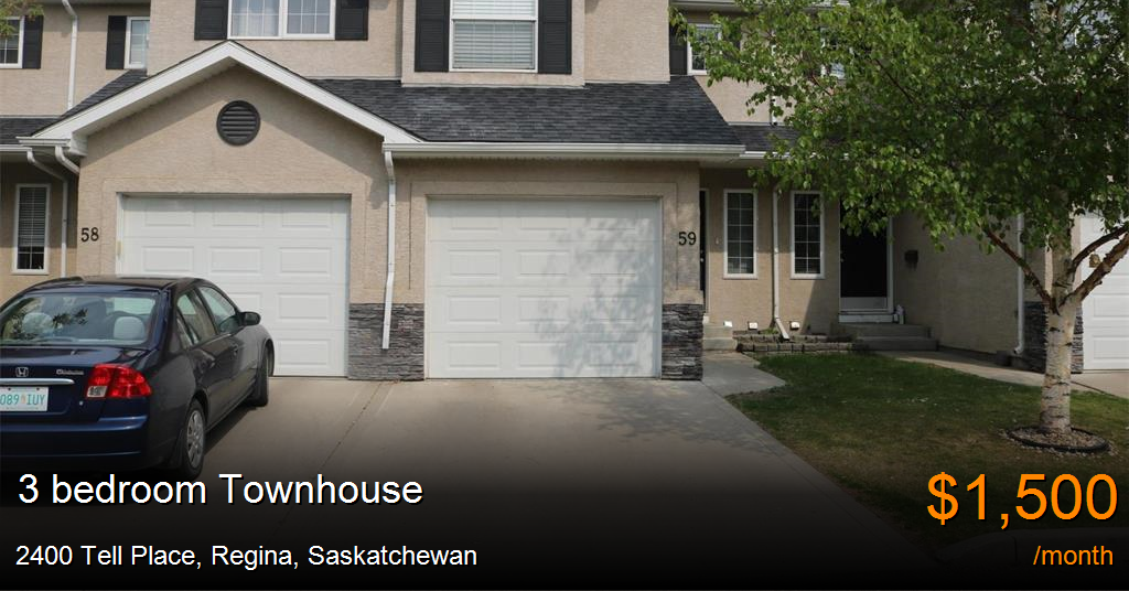 2400 Tell Place, Regina Townhouse for Rent